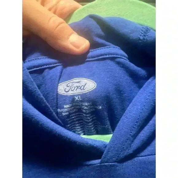 Ford Men's Blue Pullover Hoodie XL Long Sleeve Lightweight Logo - Picture 2 of 3